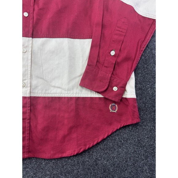 VTG Tommy Hilfiger Flag Shirt M/L USA Stars Stripes Button Up 100% Cotton Rare - Picture 4 of 8